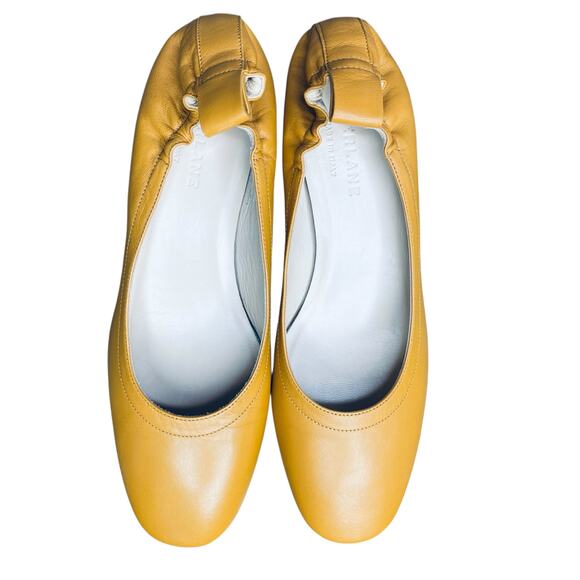 Everlane The Day Leather Heel Size 5.5 Mustard Yellow comfort shoes preppy - Picture 5 of 11
